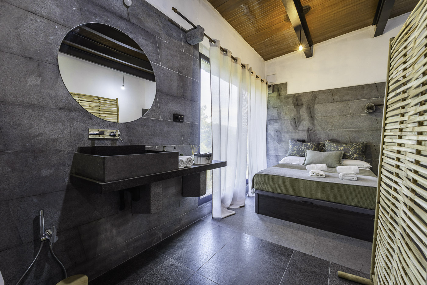 Lavabo integrado de granito